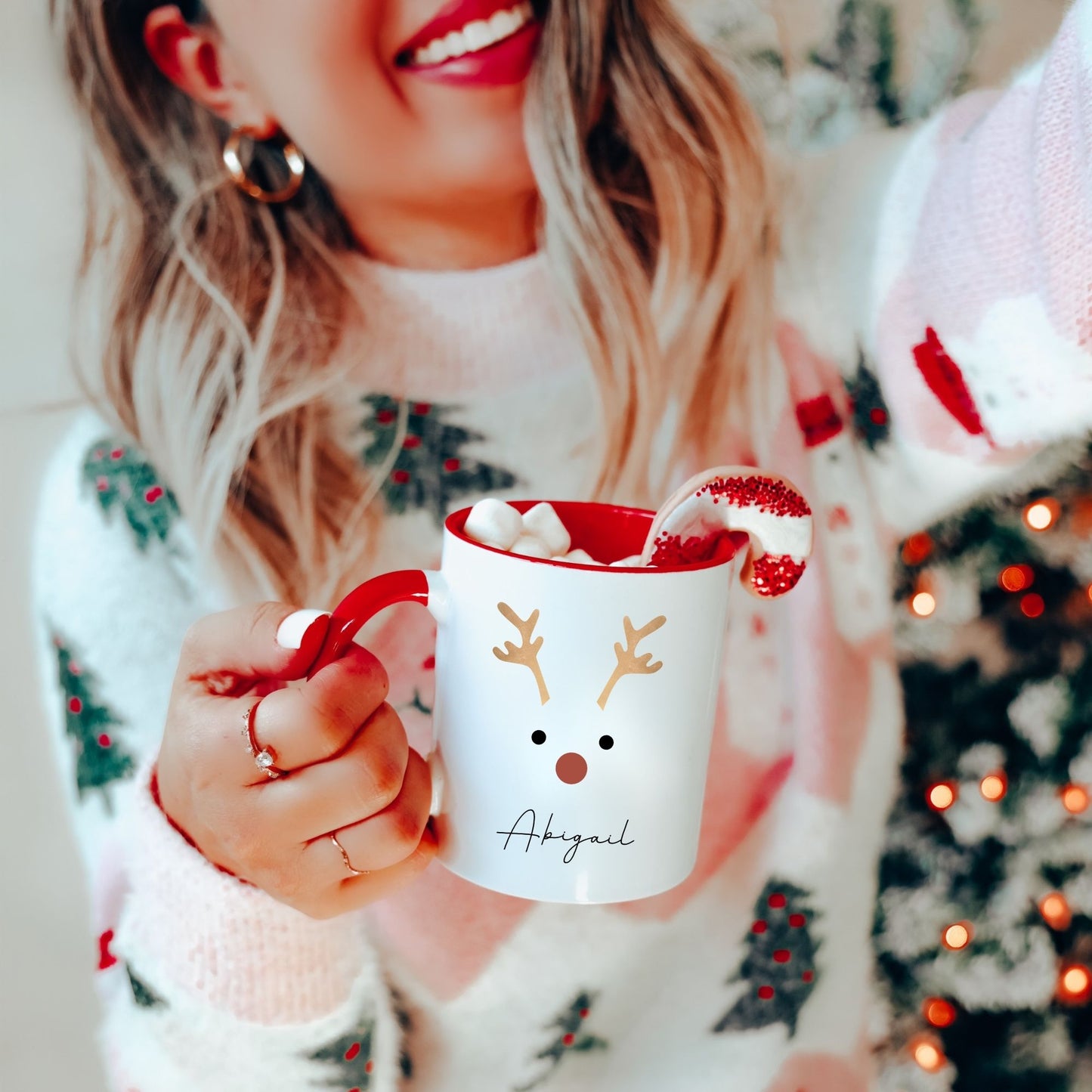 Reindeer Hot Cocoa Mug