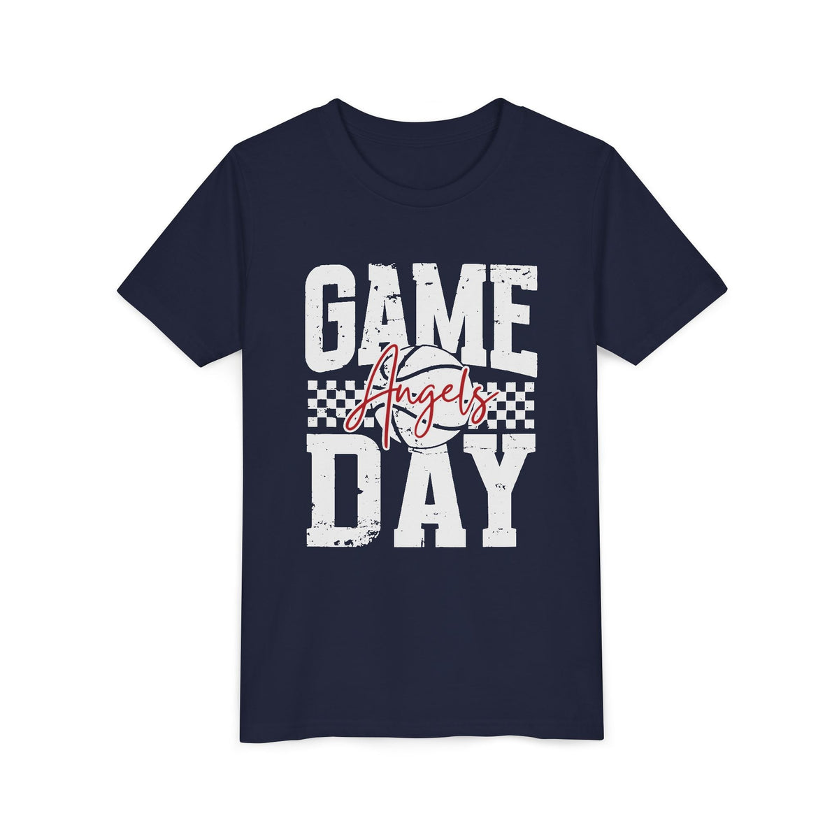 Distressed HSAA Angels Game Day Youth Tee - Navy