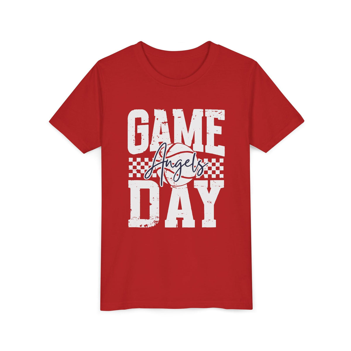 Distressed HSAA Angels Game Day Youth Tee - Red