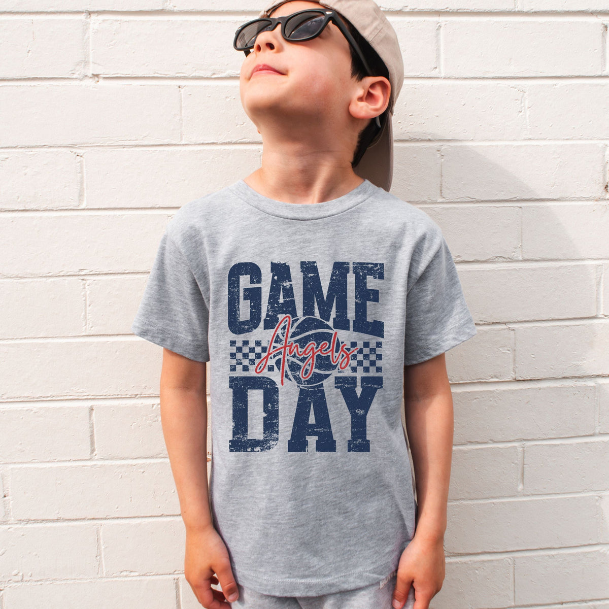 Distressed HSAA Angels Game Day Youth Tee - Athletic Heather