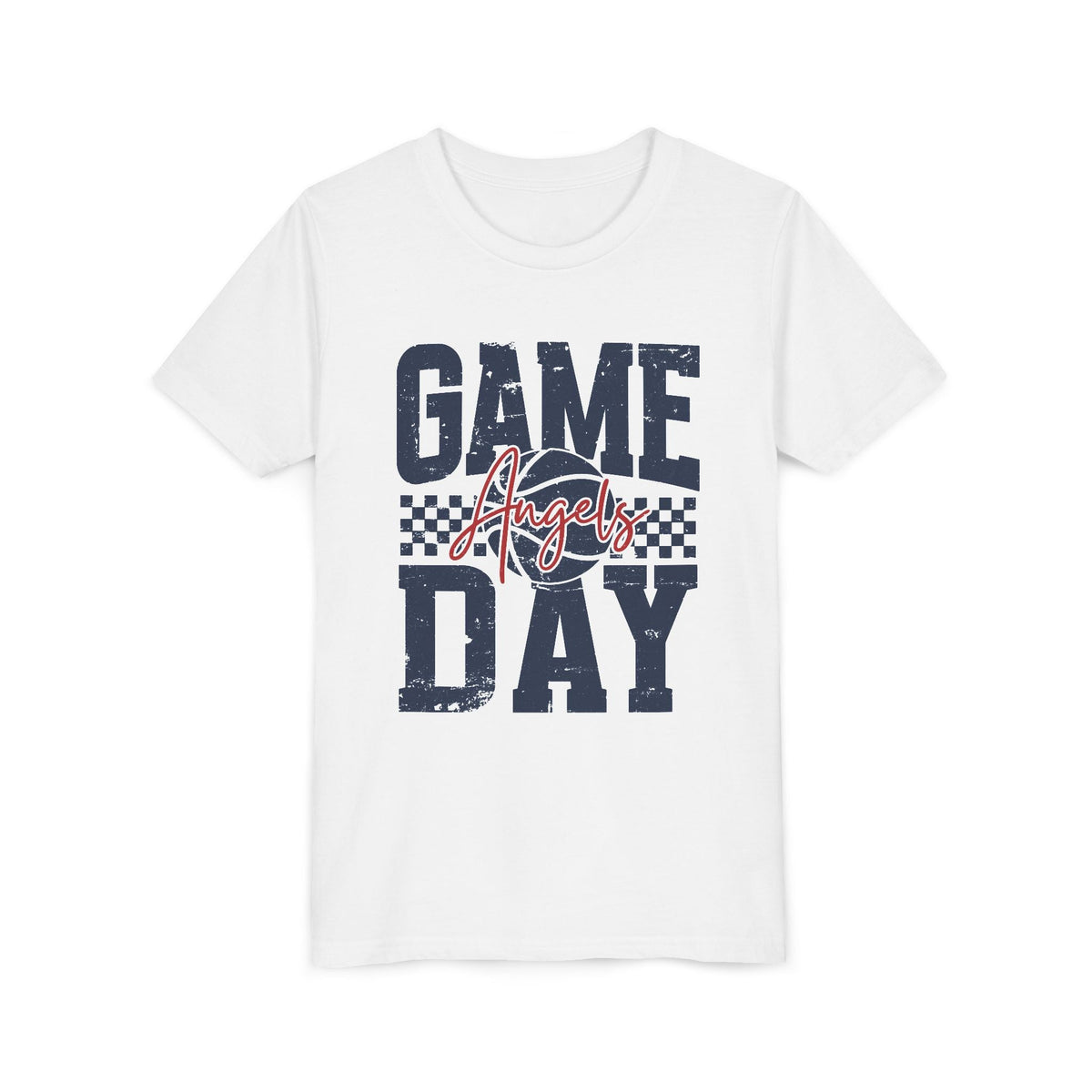 Distressed HSAA Angels Game Day Youth Tee - White