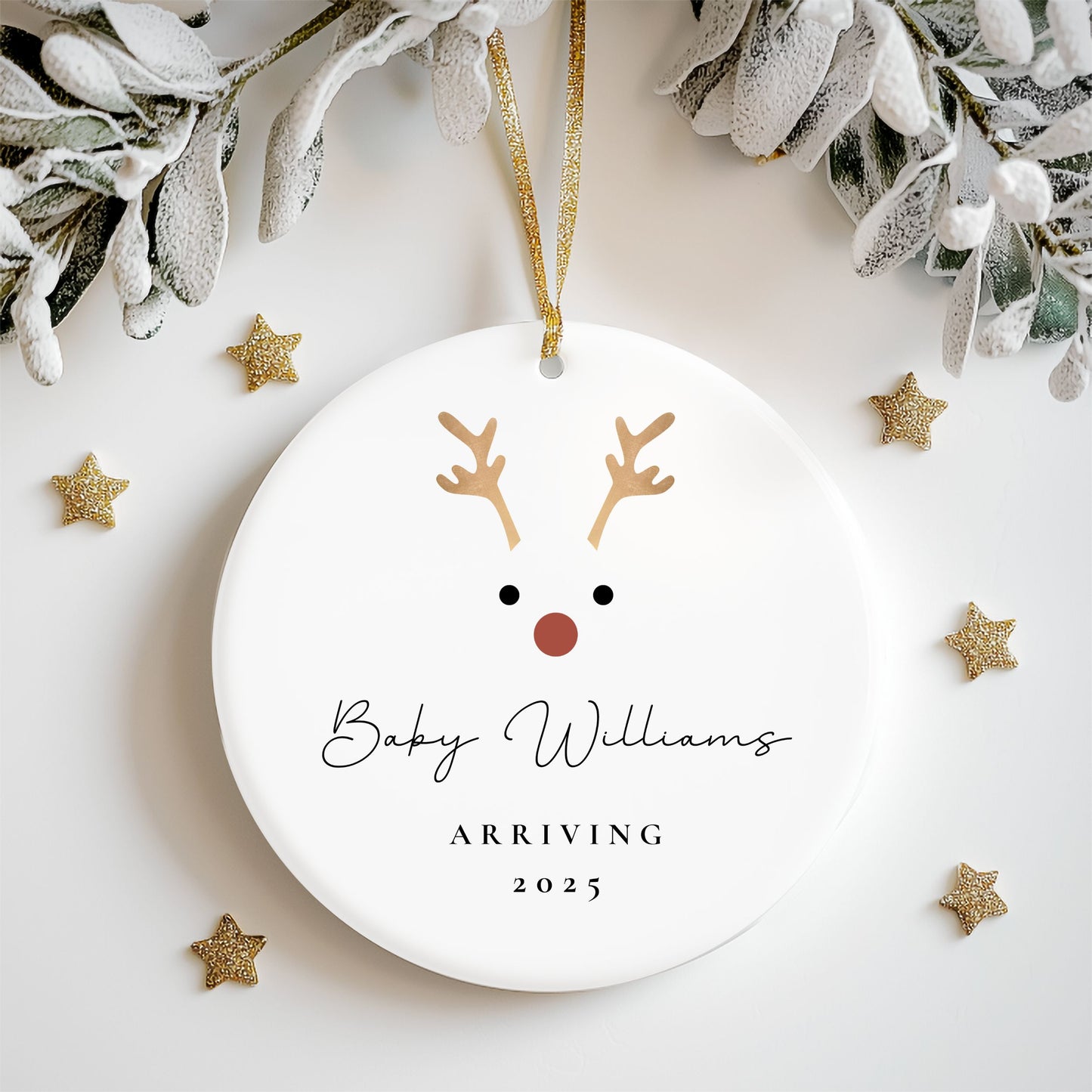 Reindeer Pregnancy Ornament