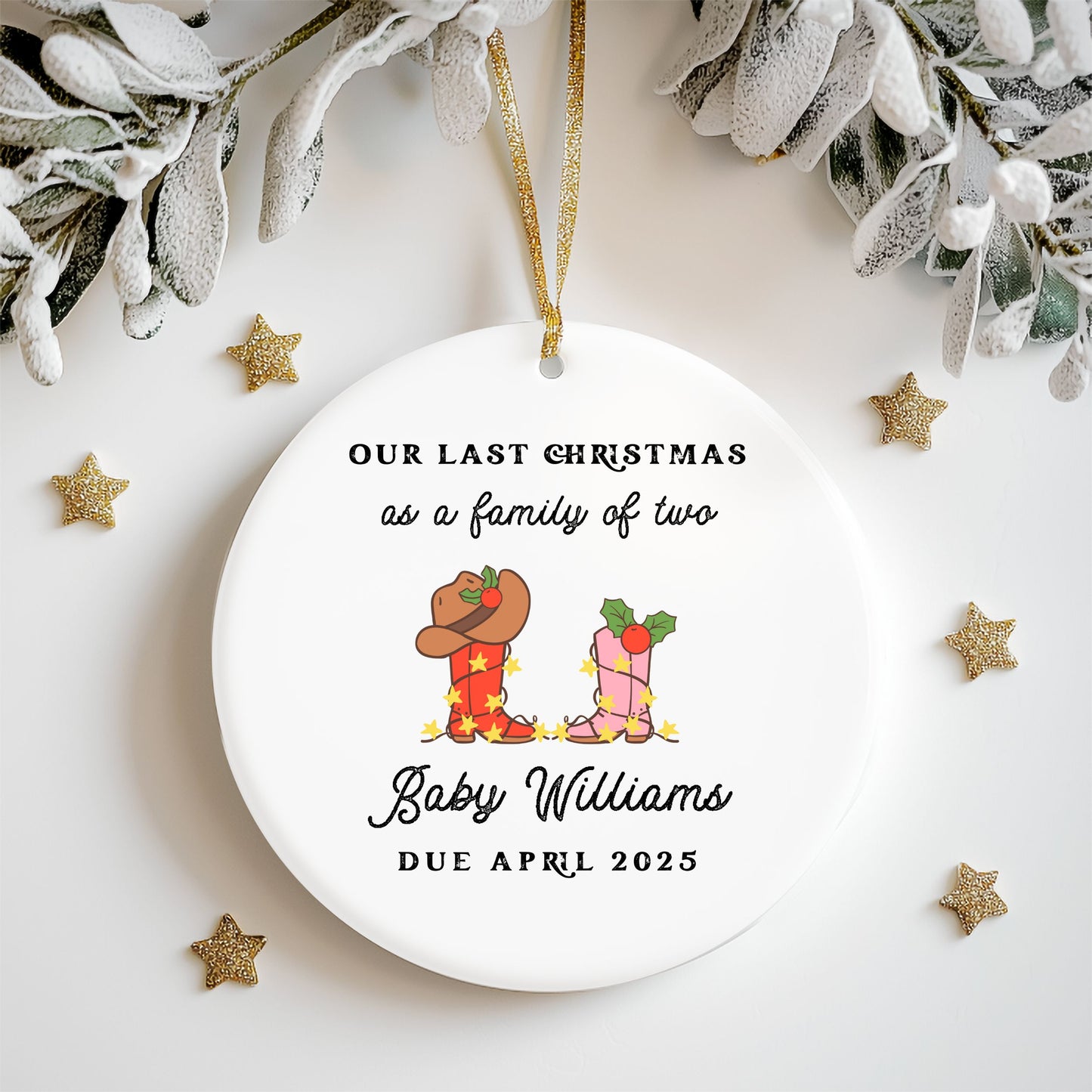 Western Pregnancy Ornament