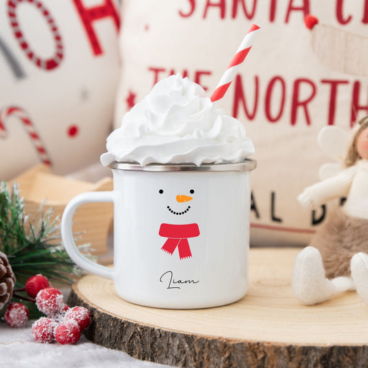 Snowman Hot Cocoa Camper Mug