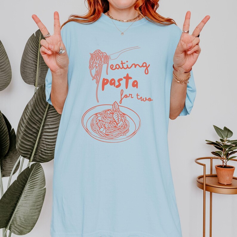 Eating for Two Tee - Chambray colorway