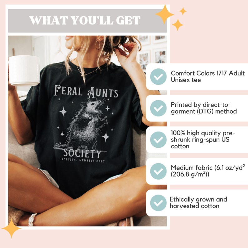 Feral Aunts Society Tee - Black colorway