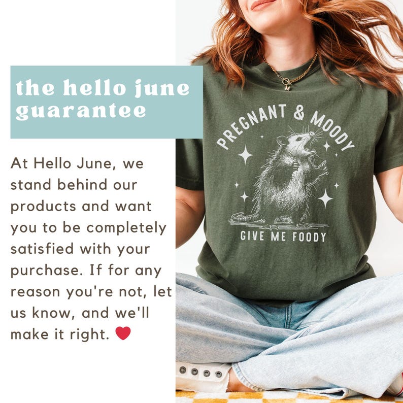 Feral & Pregnant Tee - Moss colorway