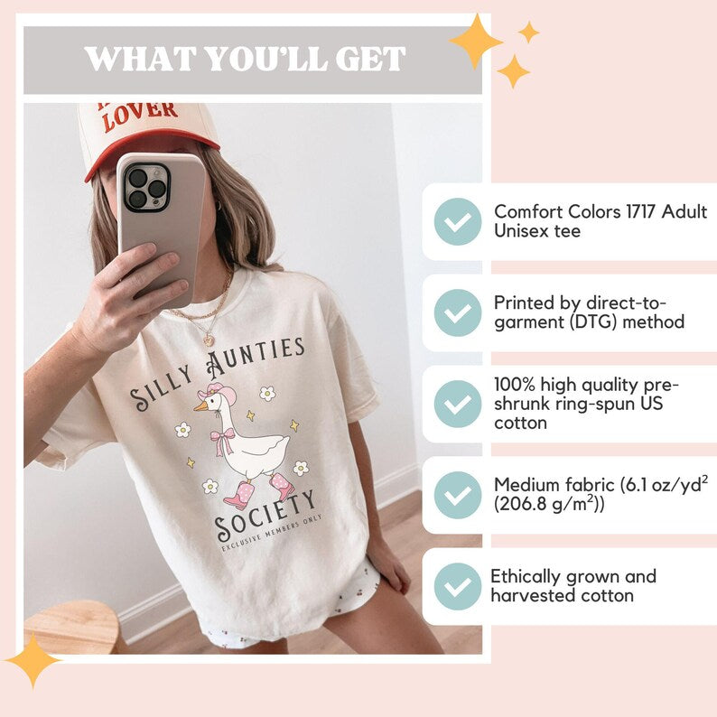 Silly Aunties Society Tee - Ivory colorway