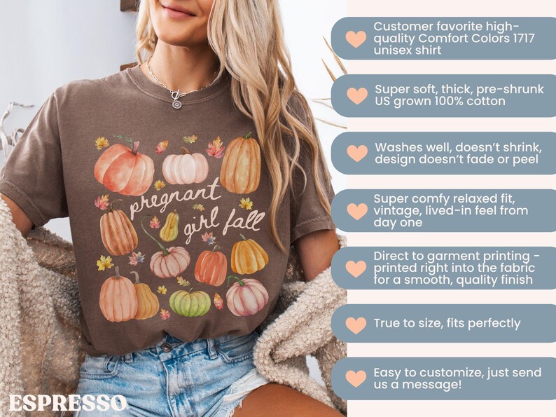 Pregnant Girl Fall Tee - Espresso colorway