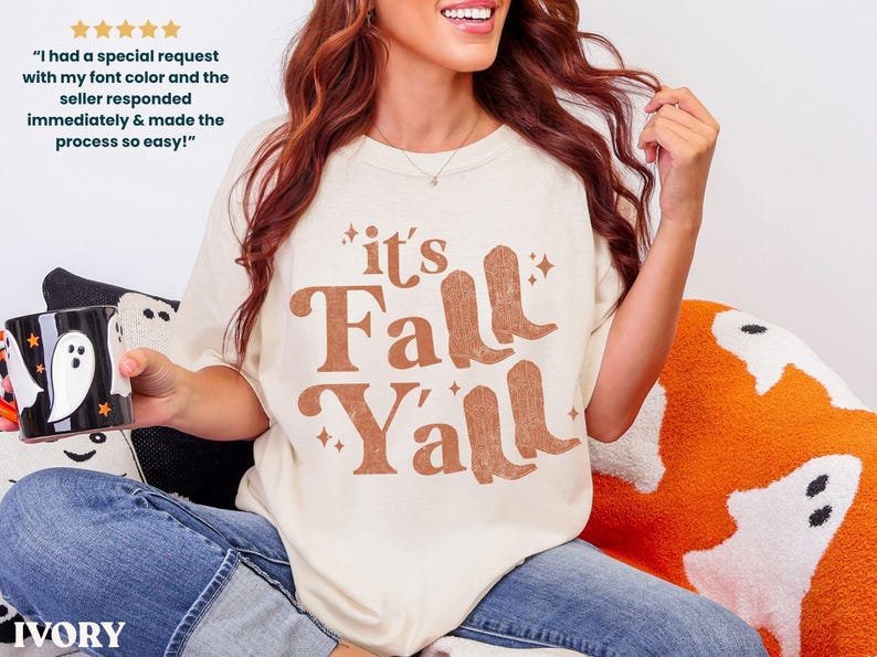 It's Fall Y'all Tee - Ivory colorway