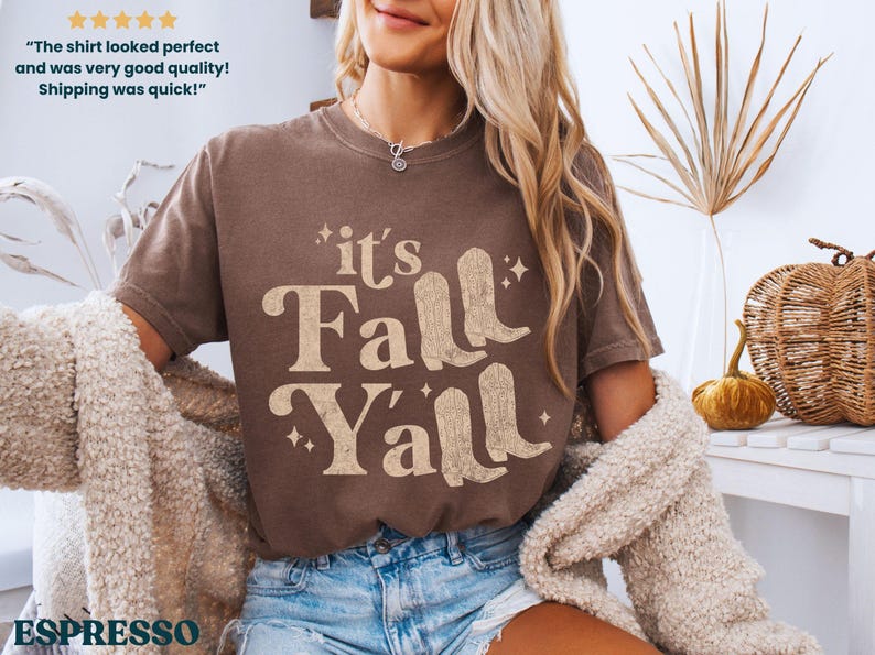 It's Fall Y'all Tee - Espresso colorway
