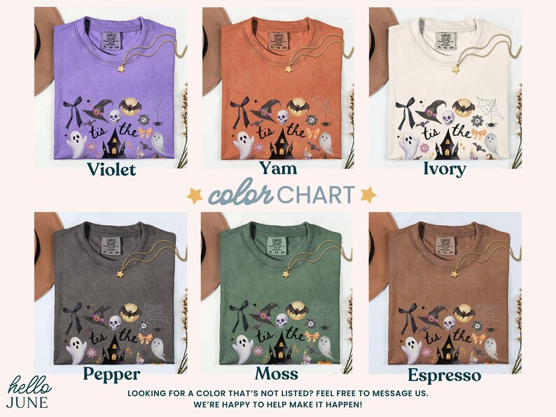 Tis the Season Tee color chart