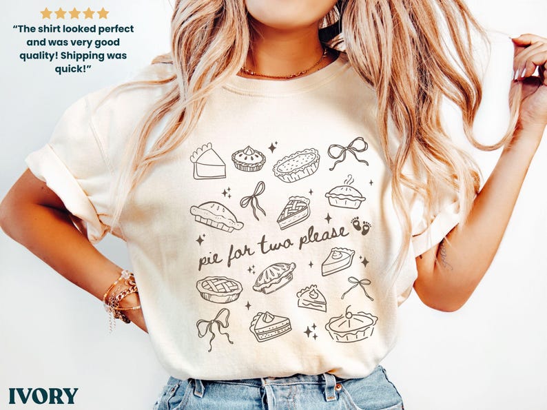 Pie for Two Tee - Ivory colorway