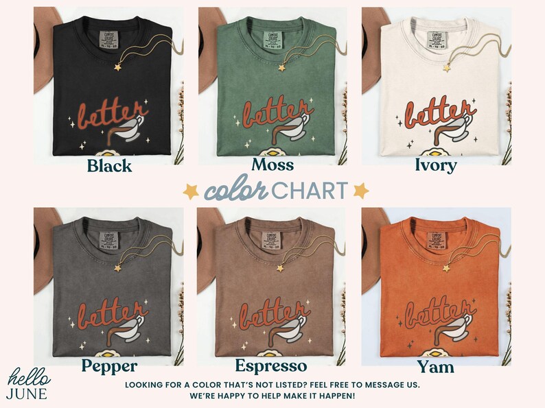 Better Together Tee color chart
