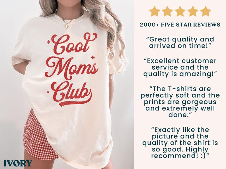 Cool Moms Club Tee - Ivory colorway