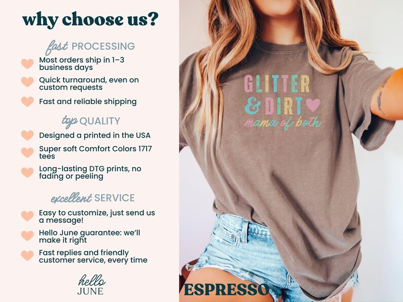 Glitter and Dirt Mama of Both Tee - Espresso colorway