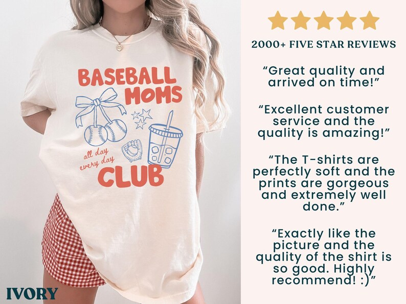 Baseball Moms Club Tee - Ivory colorway