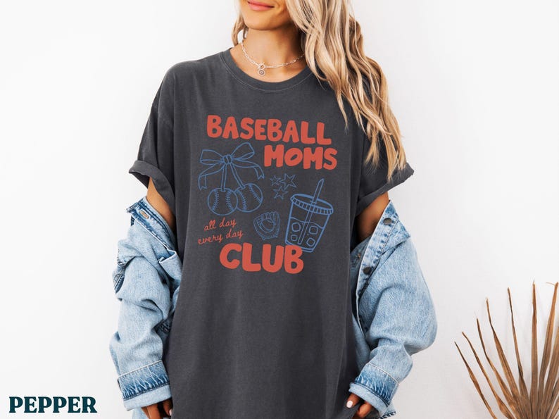 Baseball Moms Club Tee - Pepper colorway