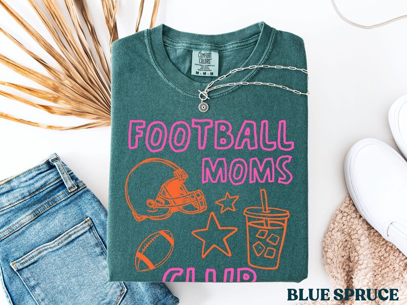 Football Moms Club Tee - Blue Spruce colorway