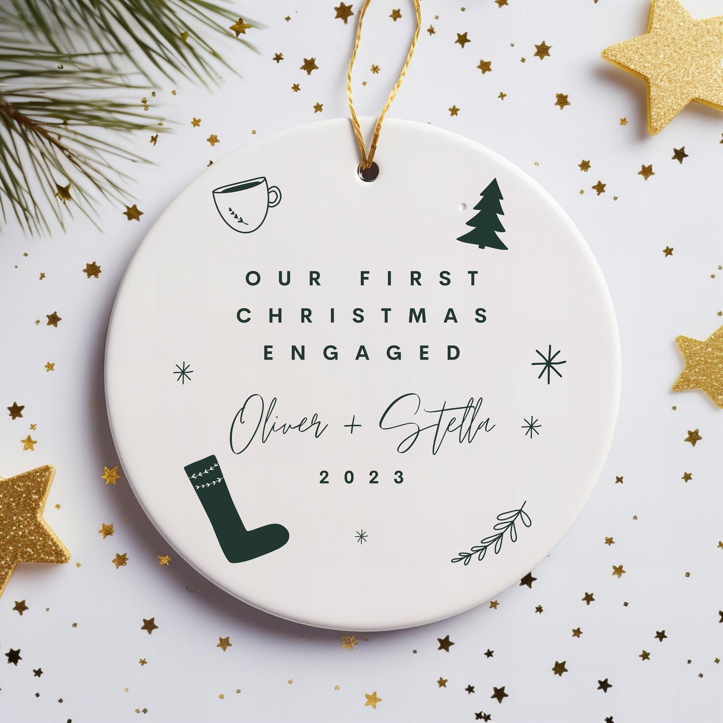 Our First Christmas Engaged Ornament