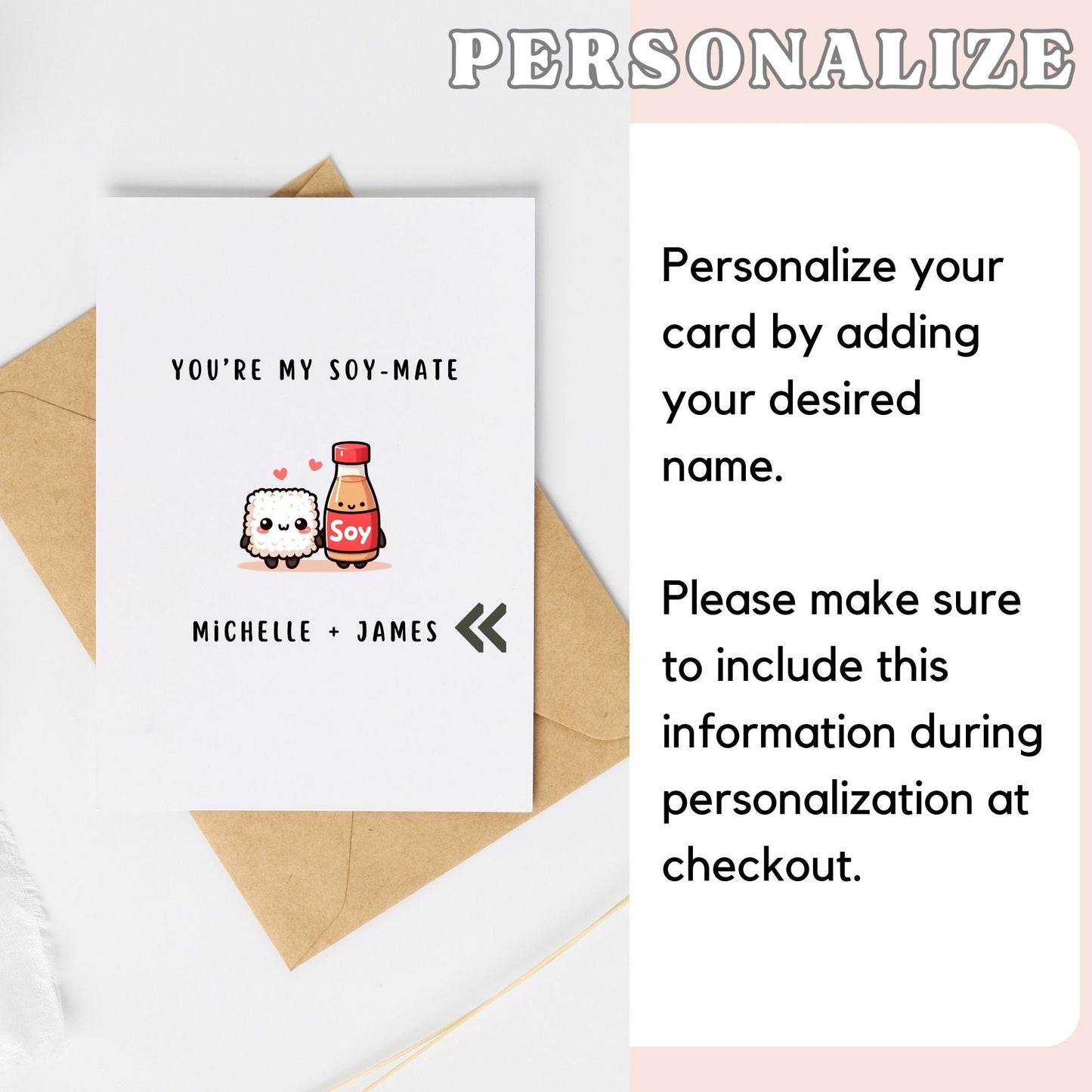 You're My Soy-Mate Sushi Greeting Card