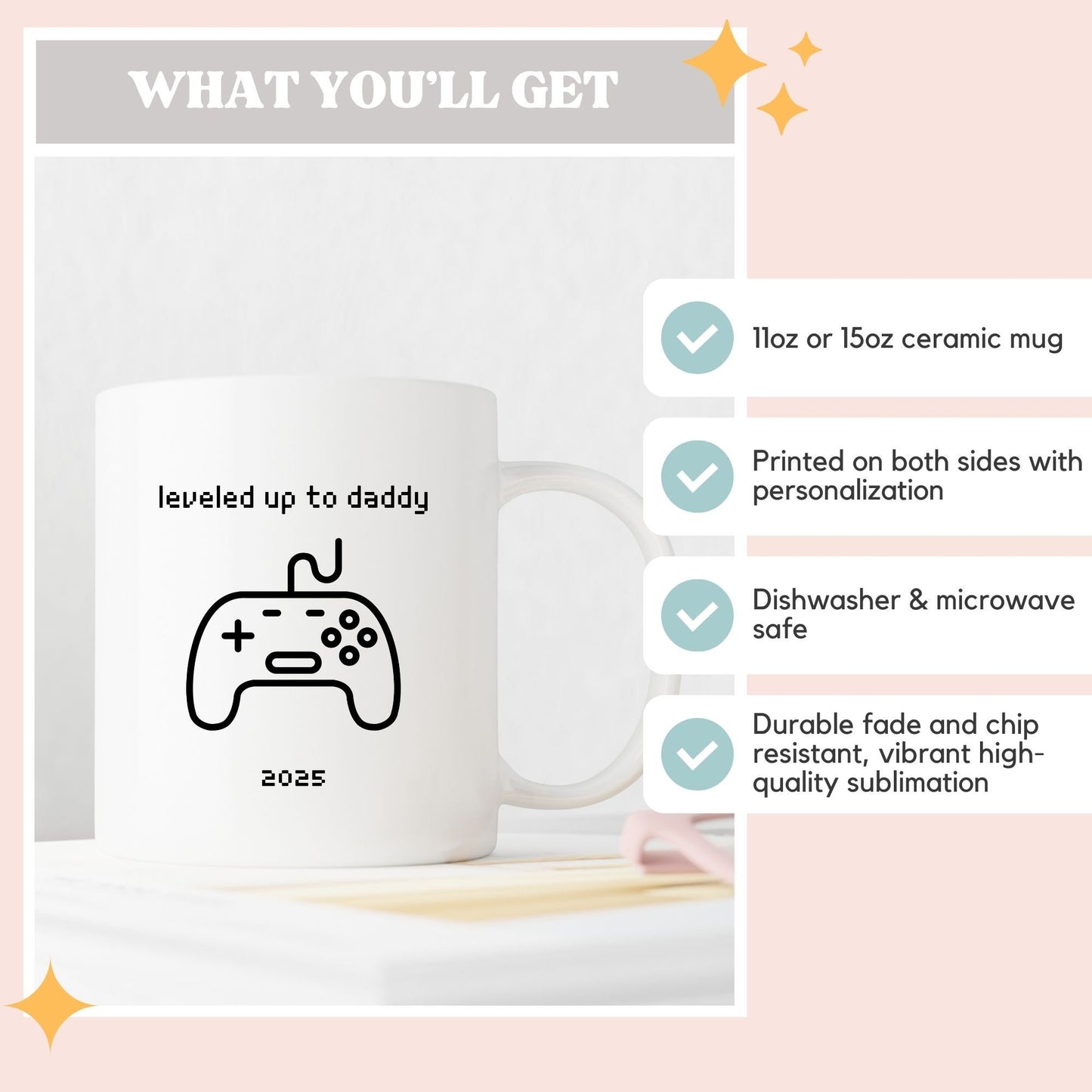 Leveled Up to Daddy Mug