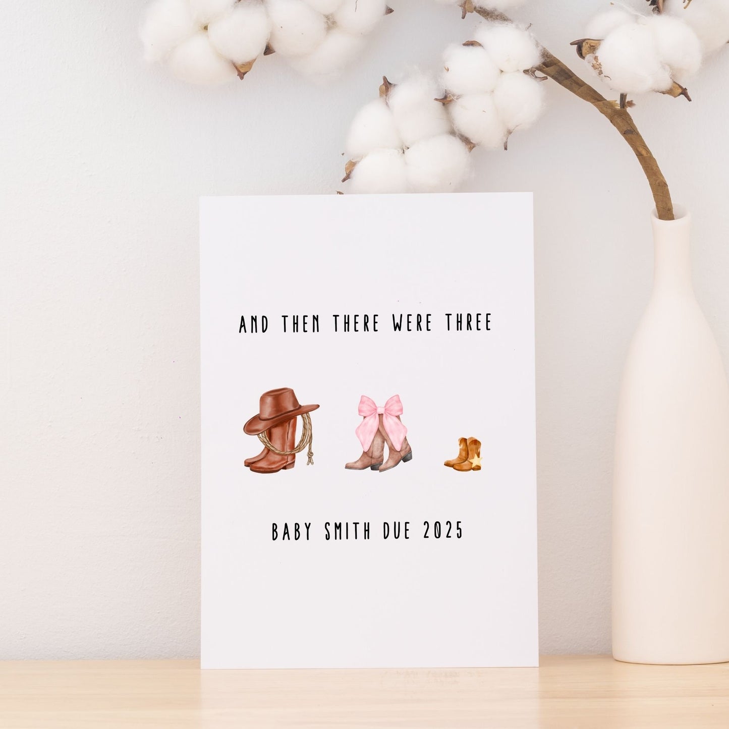 Western Pregnancy Announcement to Husband Greeting Card