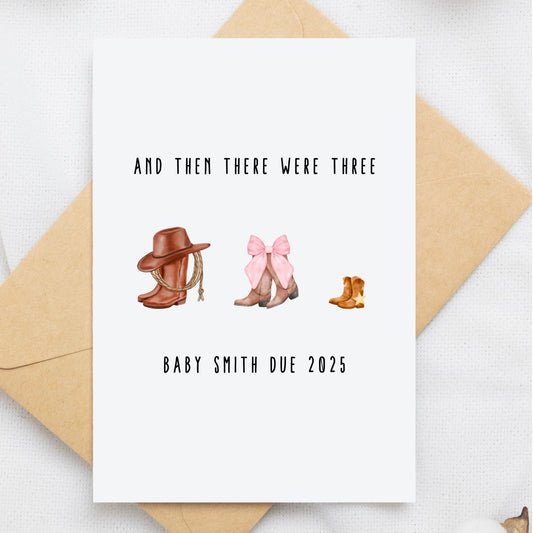 Western Pregnancy Announcement to Husband Greeting Card