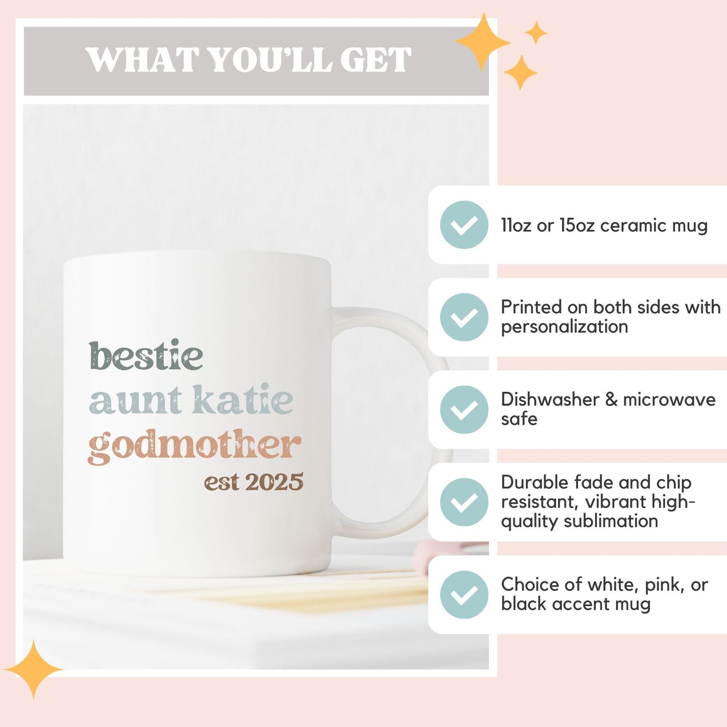 Bestie Auntie Godmother Mug