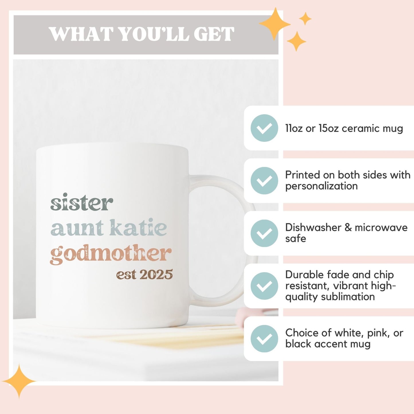 Sister Auntie Godmother Mug