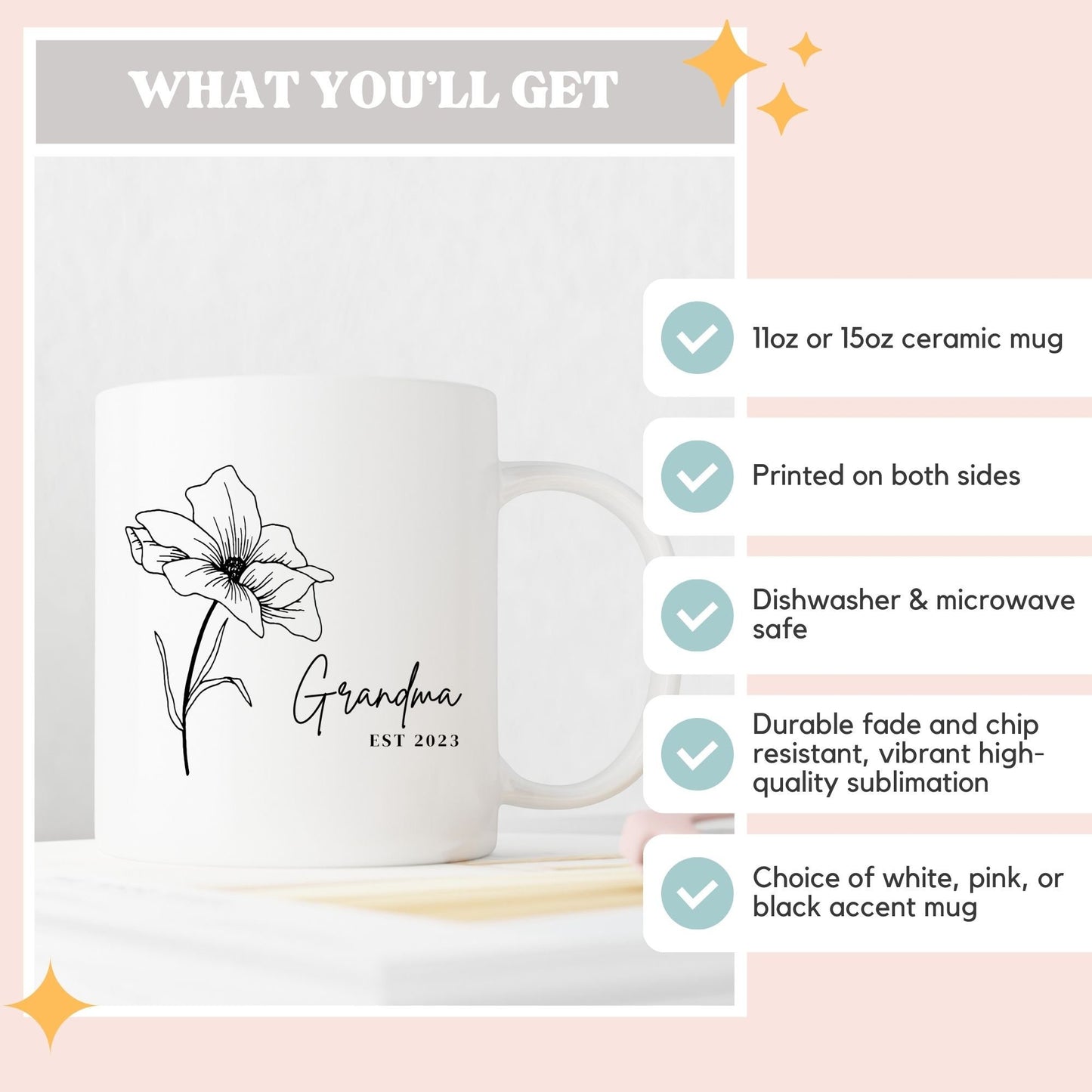 Flower Grandma Coffee Mug