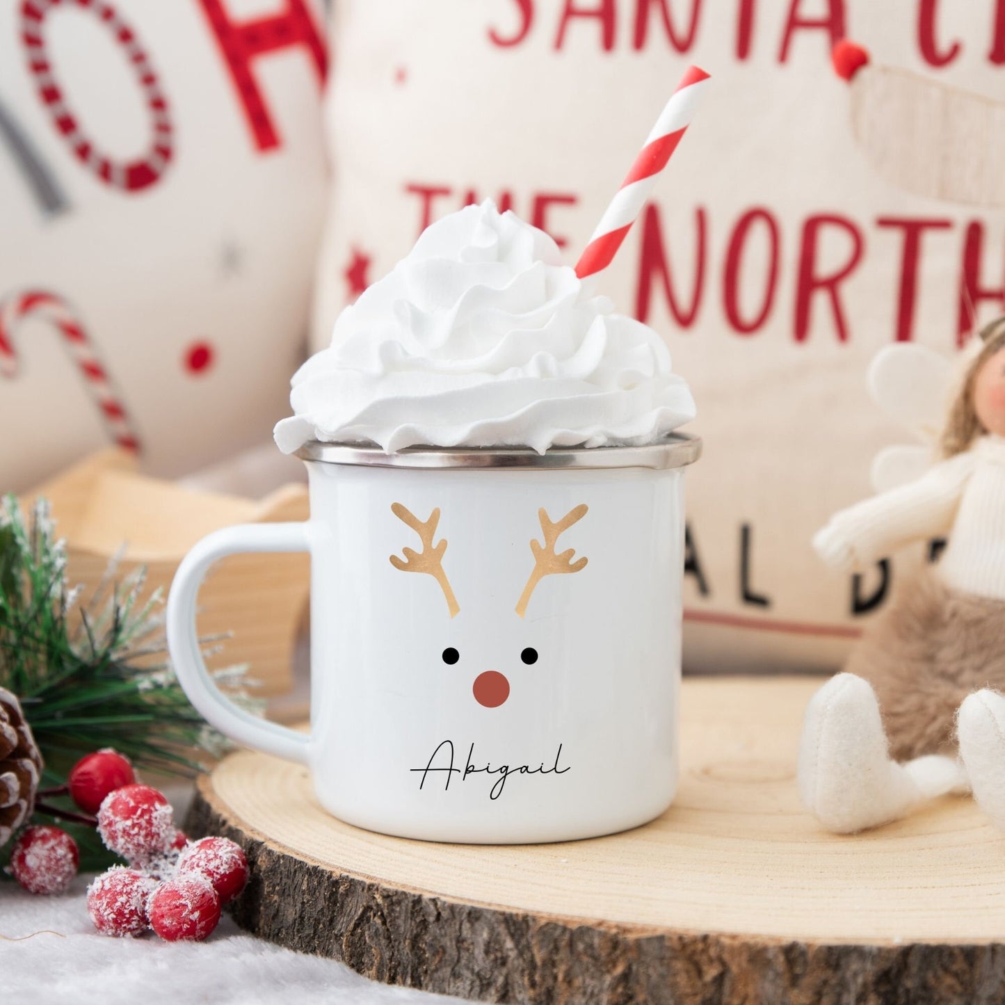 Reindeer Hot Cocoa Camper Mug