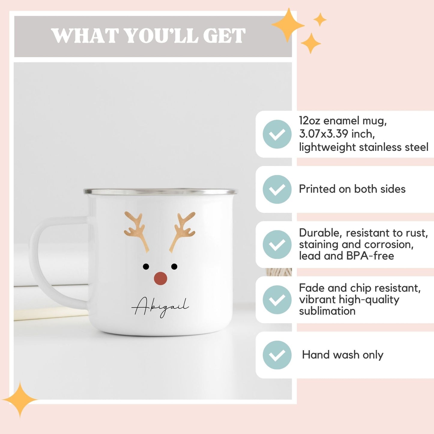 Reindeer Hot Cocoa Camper Mug