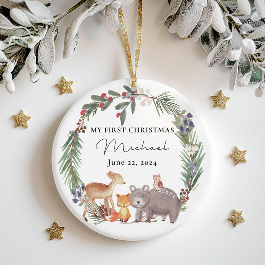 Woodland Animal Baby’s First Christmas Ornament