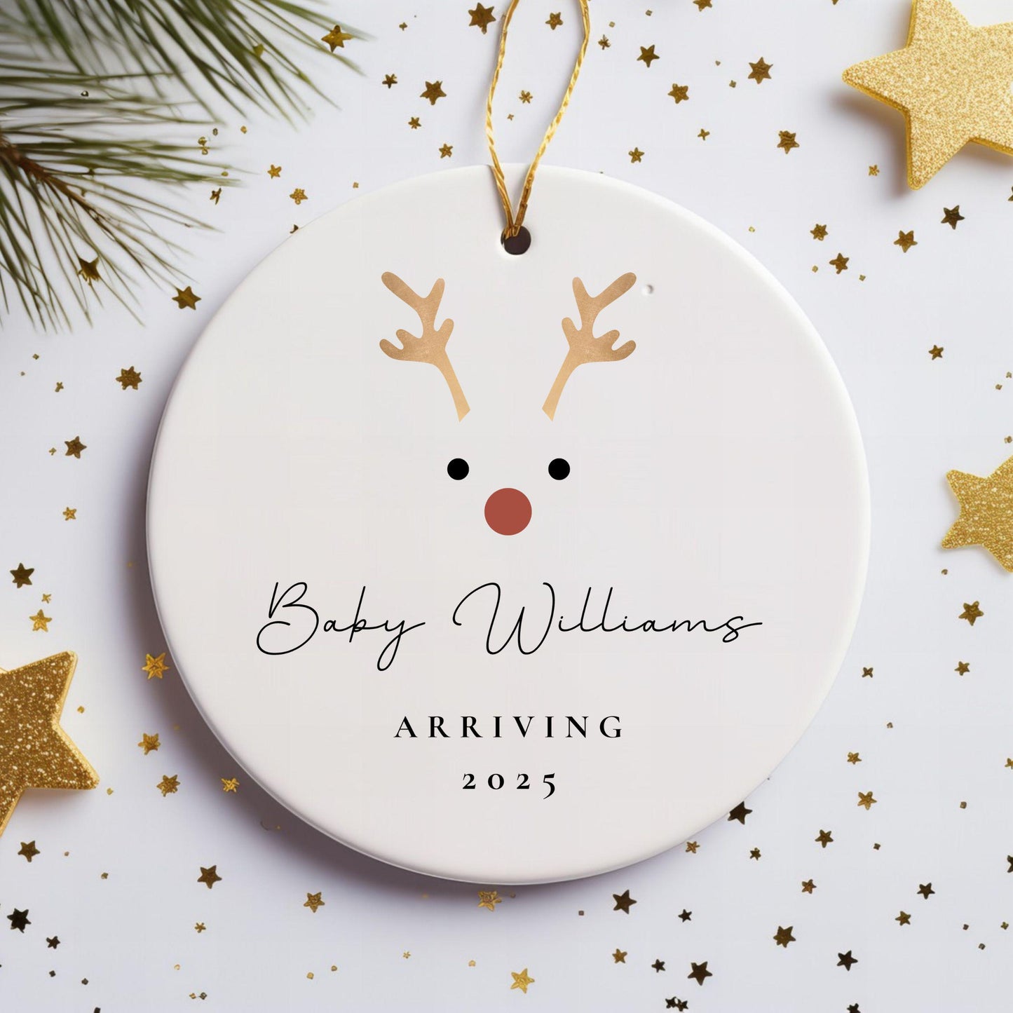 Reindeer Pregnancy Ornament