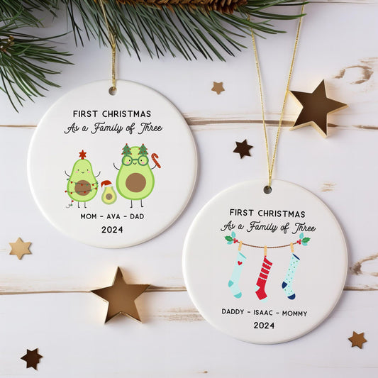 Family of Three Christmas Ornament