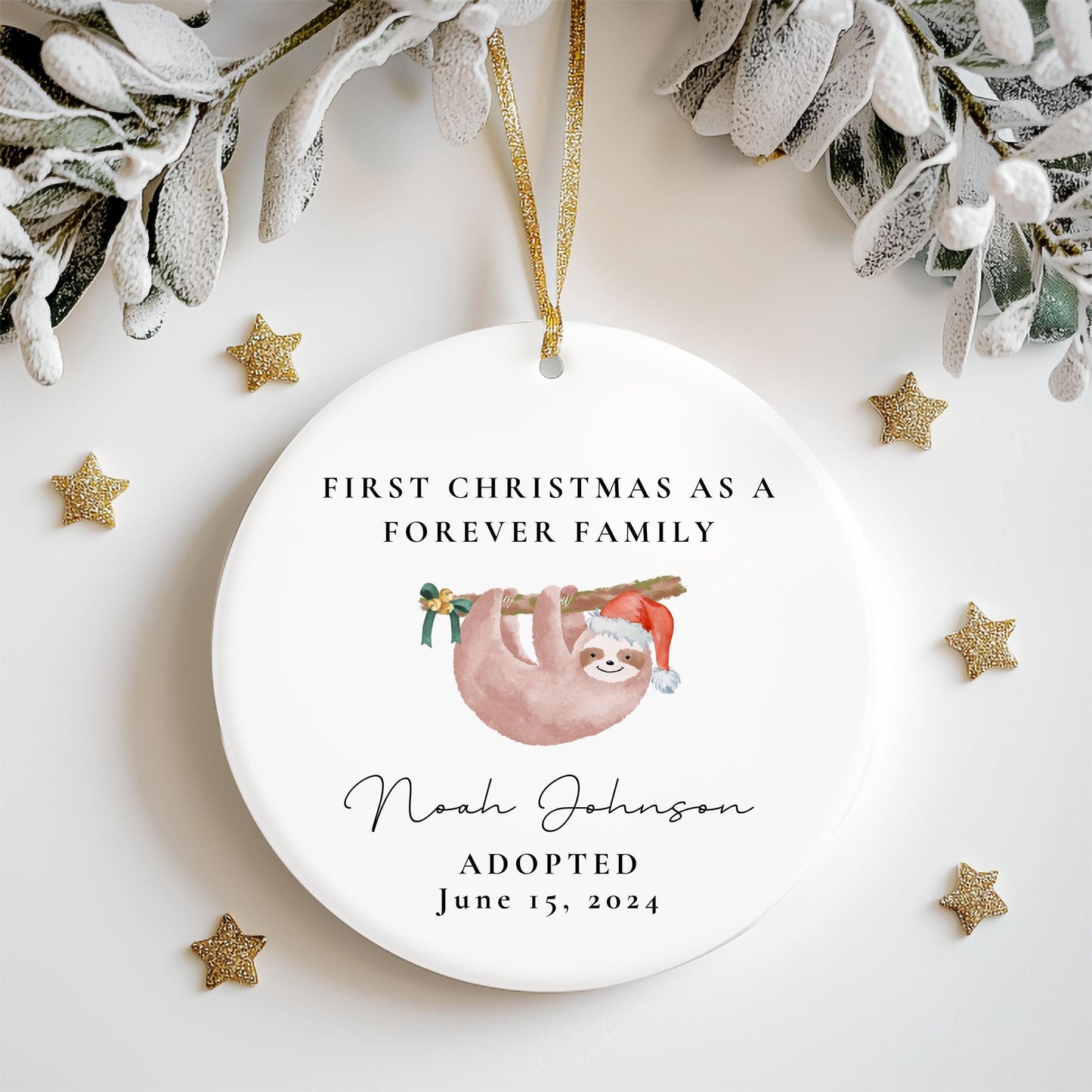 Sloth Adoption Ornament