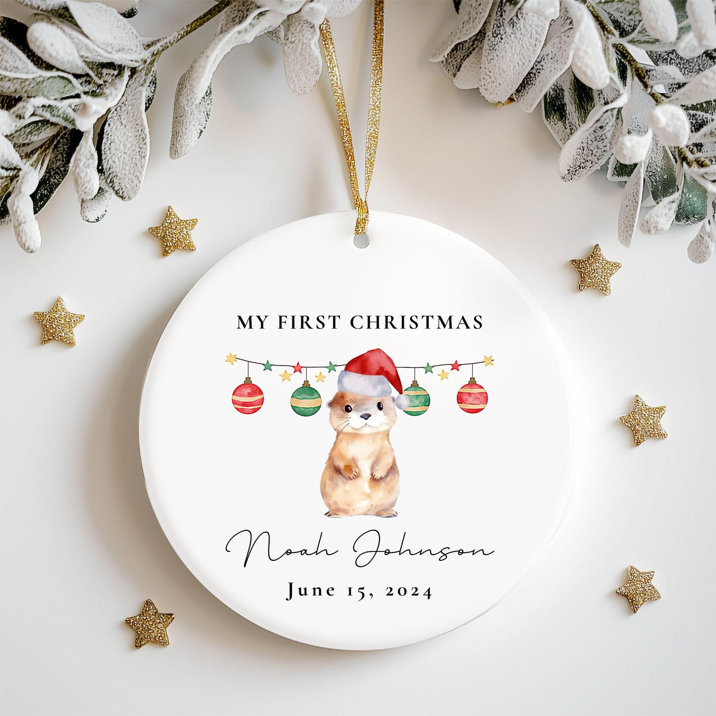 Otter Baby First Christmas Ornament