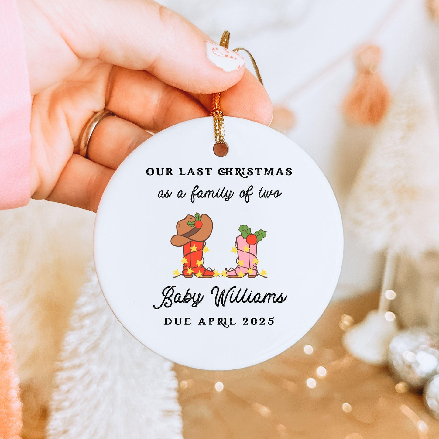 Western Pregnancy Ornament