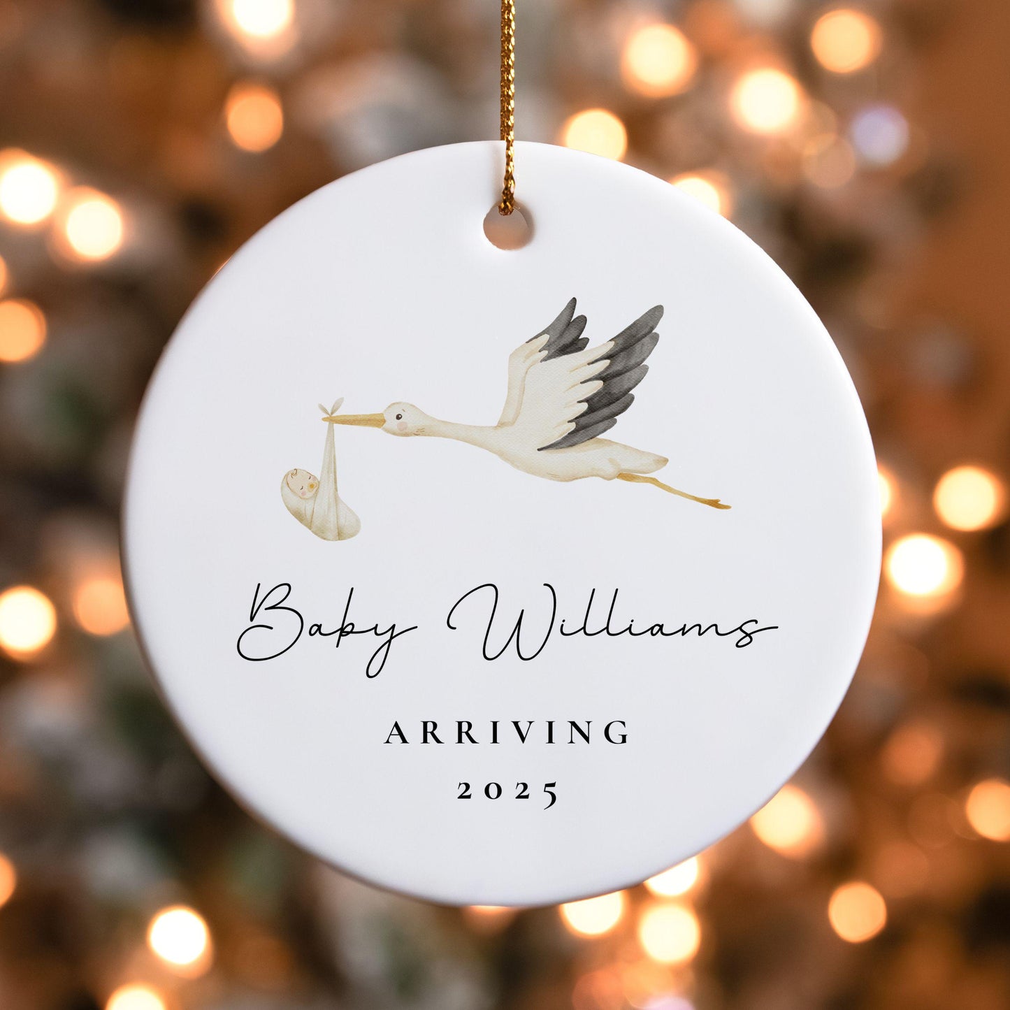 Stork Pregnancy Ornament